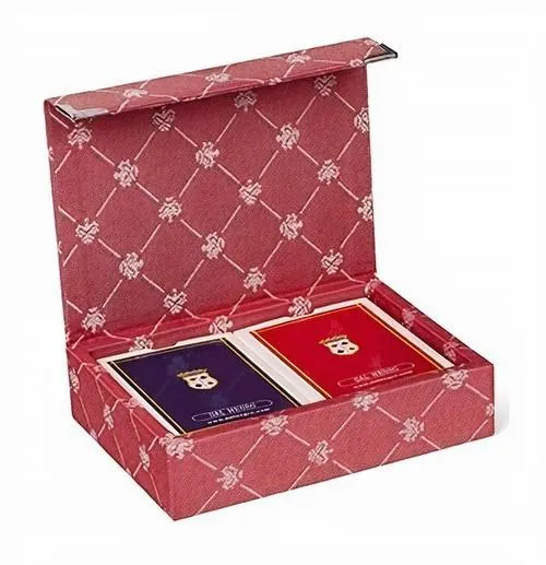 Dal Negro speelkaarten met houder Prestige 3-delig rood