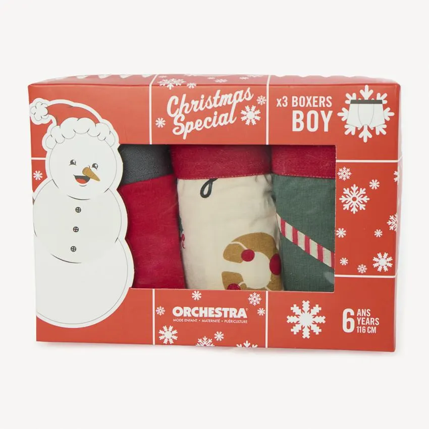 Lot de 3 boxers de Noël pour garçon