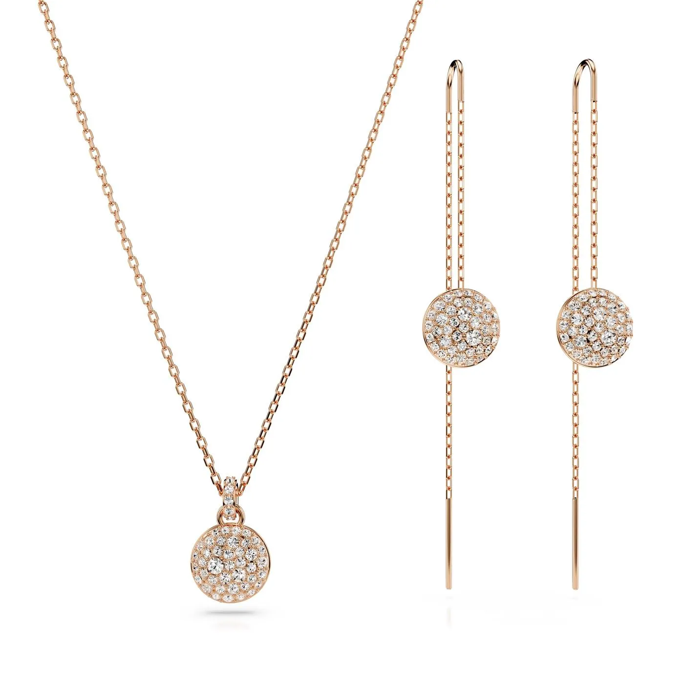 Meteora Rosé Goudkleurige Ketting en Oorhangers Set 5683451