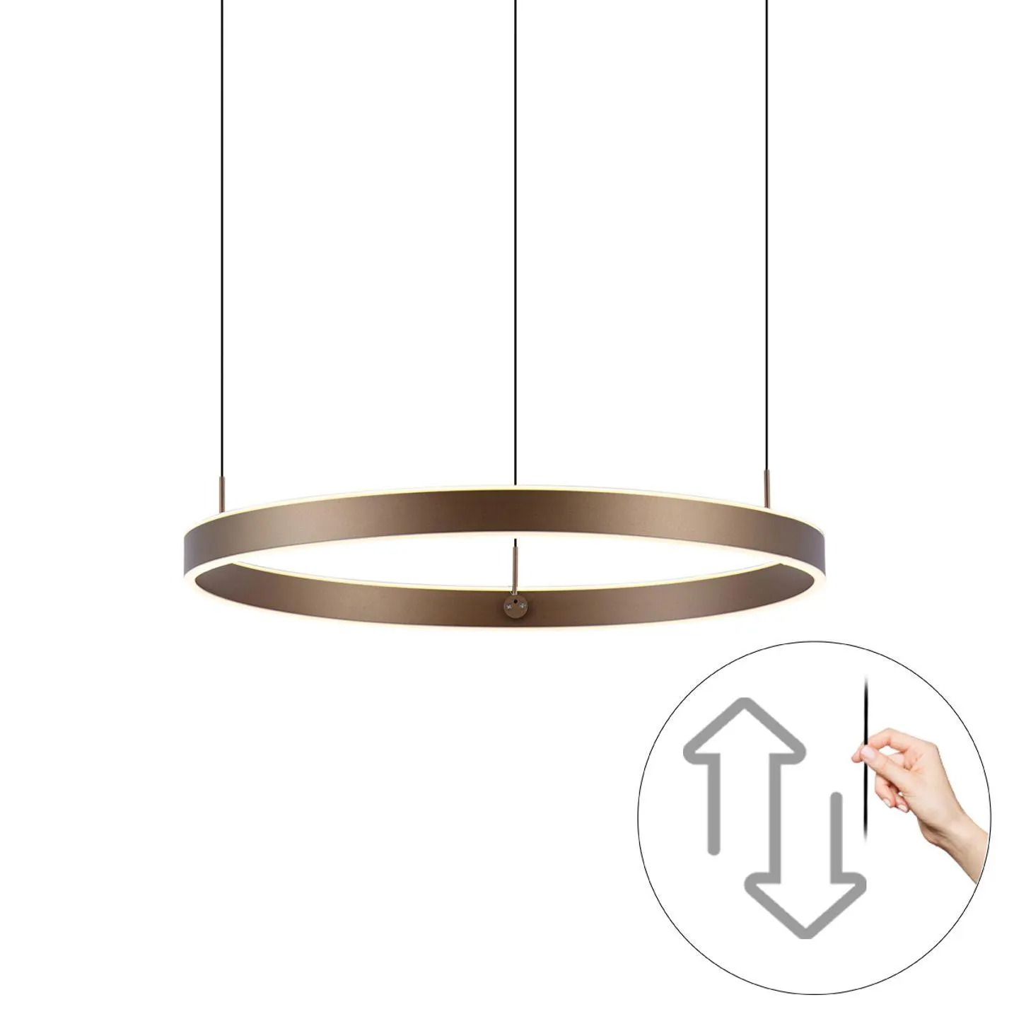Design hanglamp donkerbrons 3-staps dimbaar - Titmus