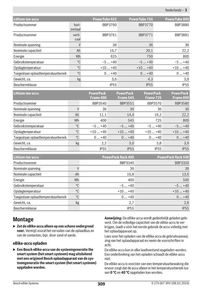 Electric Bike Manual van 12 februari tot 12 augustus 2025 - folder pagina 309