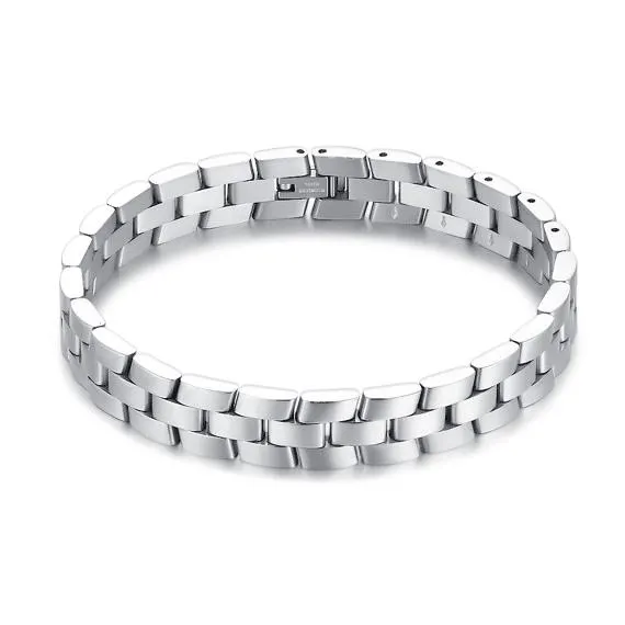 Armband in edelstaal, schakelontwerp