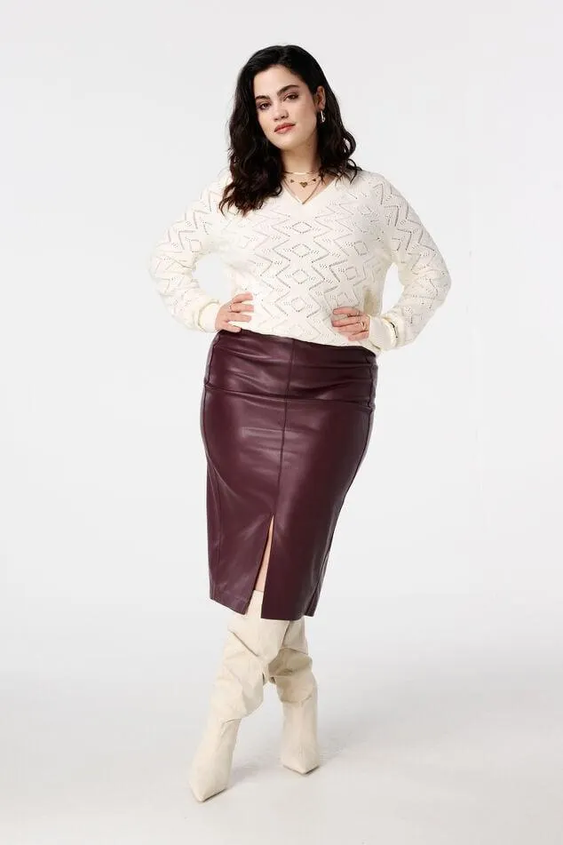 Midi rok van PU leerlook