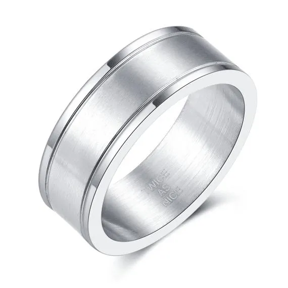 Ring in edelstaal, gestructureerd