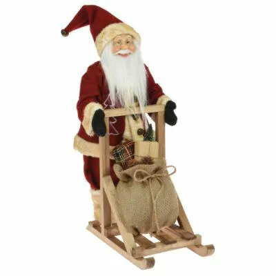 ASK000830 Kerstman Op Slee - 25 x 30 x 45 cm