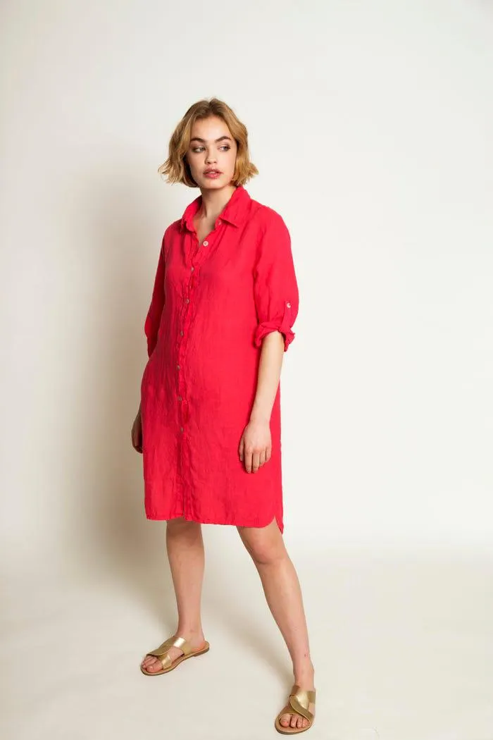 Linnen tuniek met knoopjes