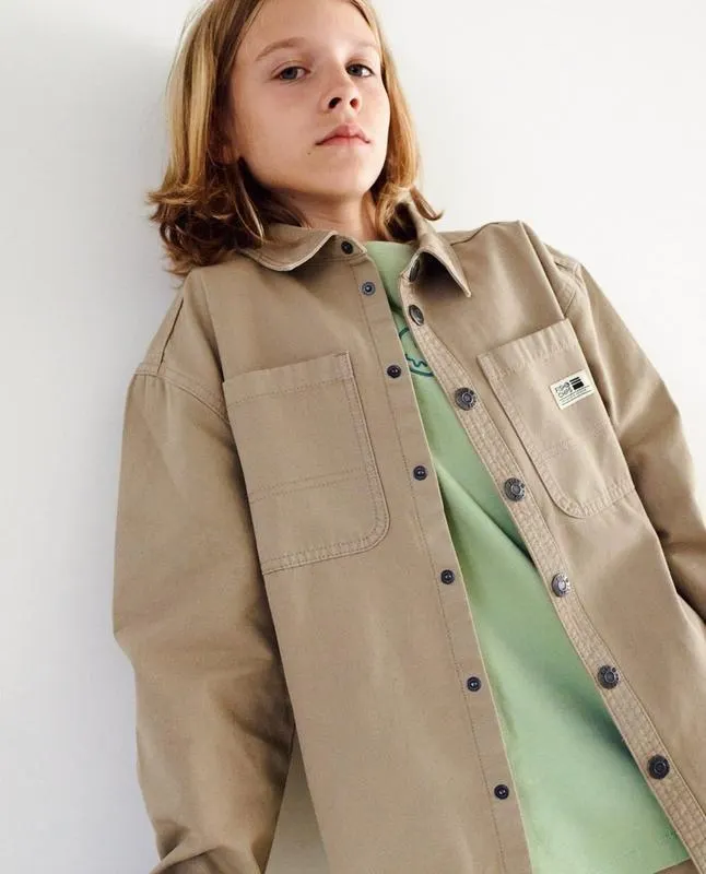 Lichtbruin overhemd, oversized fit