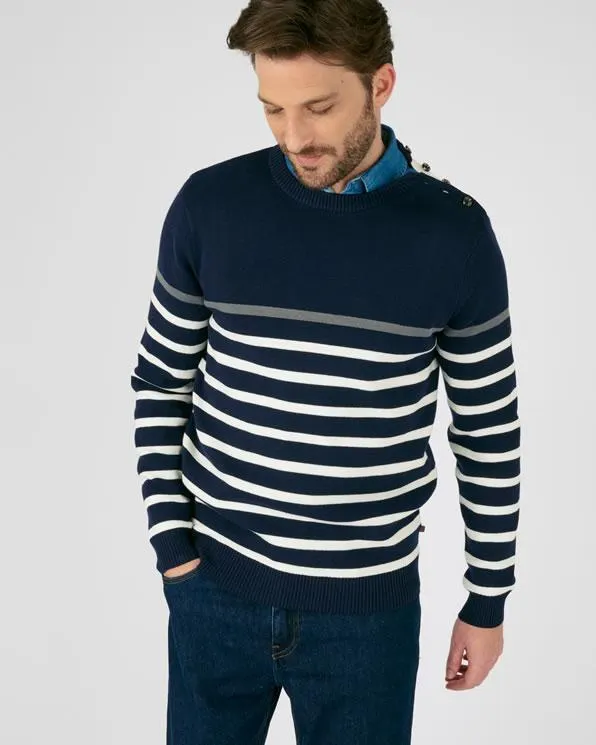 Gestreepte pull in katoenmix