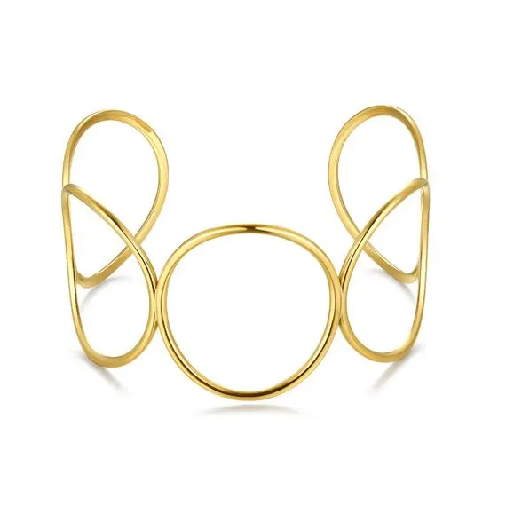 Armband in goudkleurig edelstaal, open ontwerp