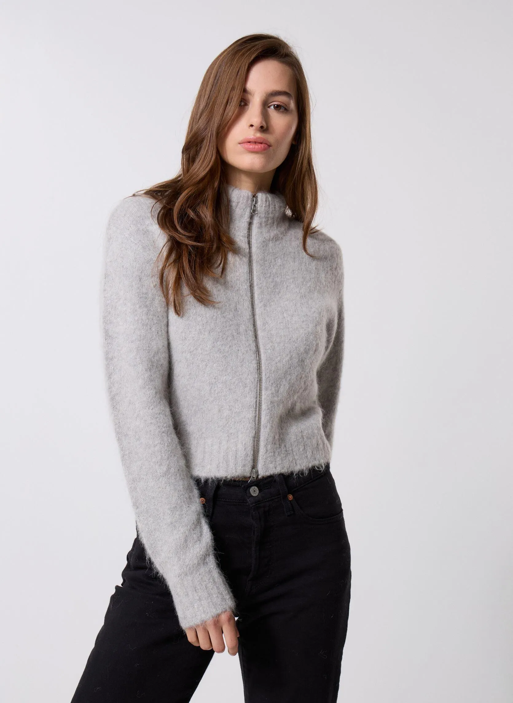 Sweaters met rits Sajeanne cardigan 15425 dames grijs