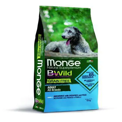 Monge BWild Grain Free All Breeds Adulte Anchois, pommes de terre & petits pois