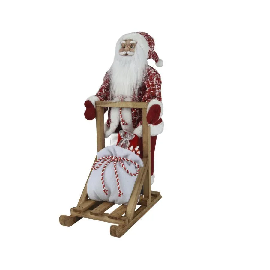 Decoris Kerstman Polyester Rood 48cm