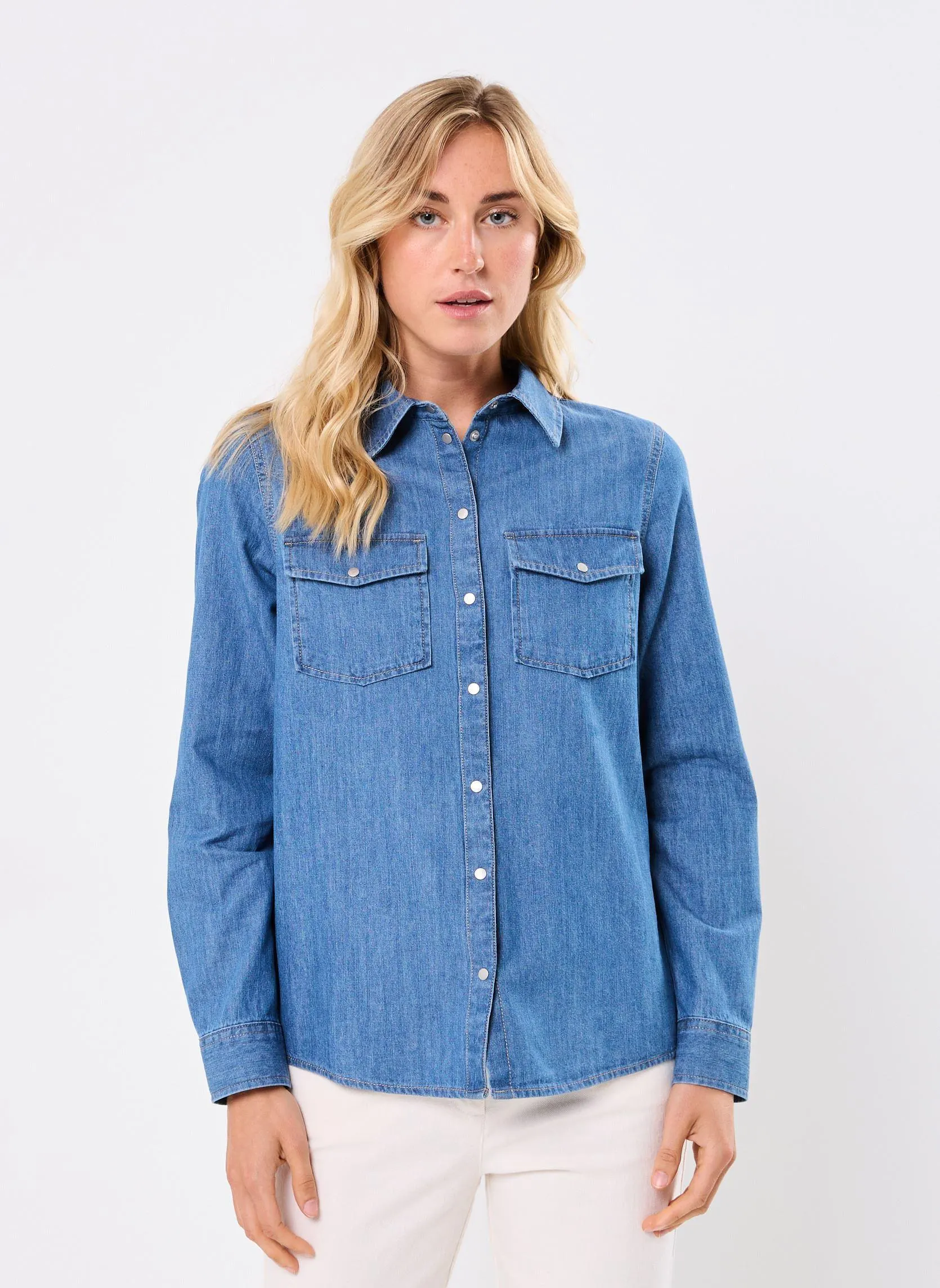 Lange mouw overhemden CHEDENIM dames blauw