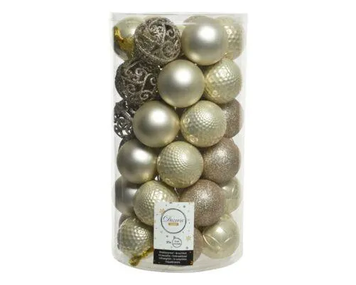 Decoris 020806 Kerstballen Kunststof Mix - 37 Stuks