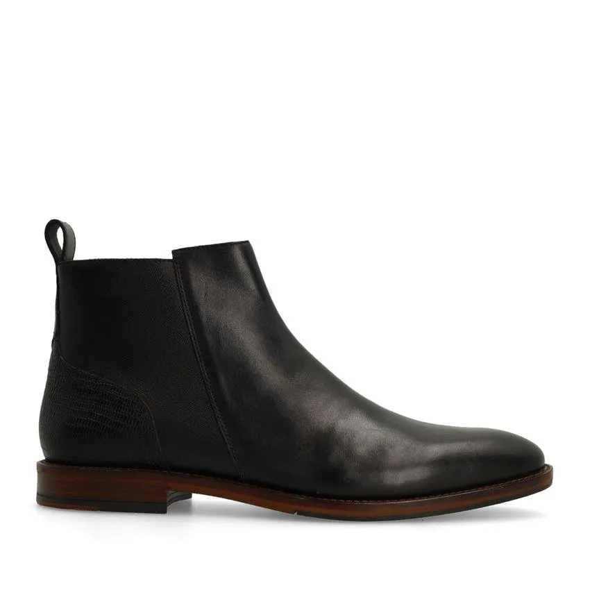 Zwarte leren Chelsea boots
