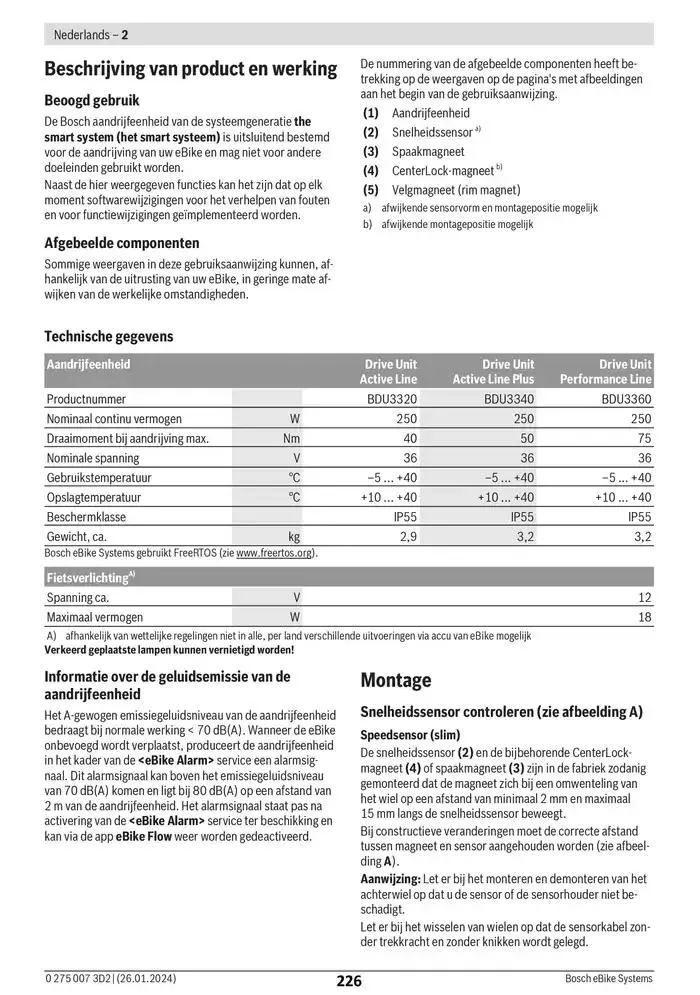 Electric Bike Manual van 12 februari tot 12 augustus 2025 - folder pagina 226