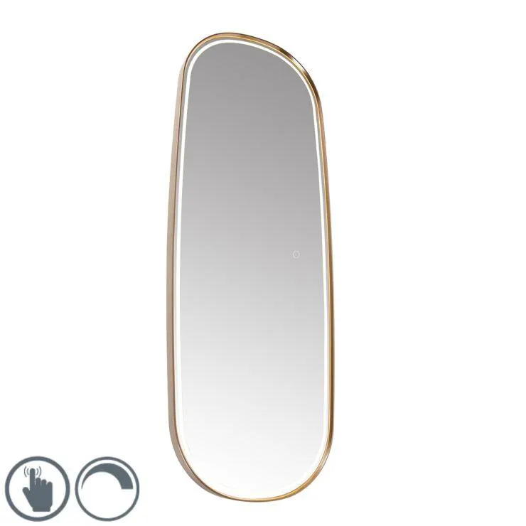 Moderne badkamerspiegel rosé goud incl. LED dimbaar - Geraldien