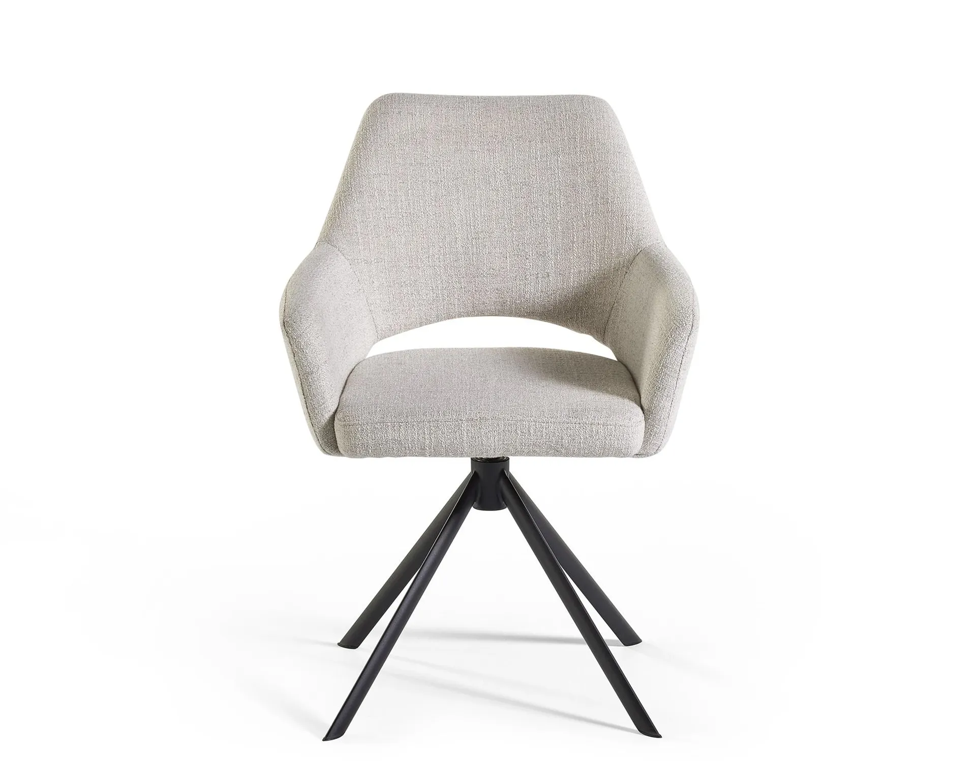 Draaibare kuipstoel met open rug - Natural wit