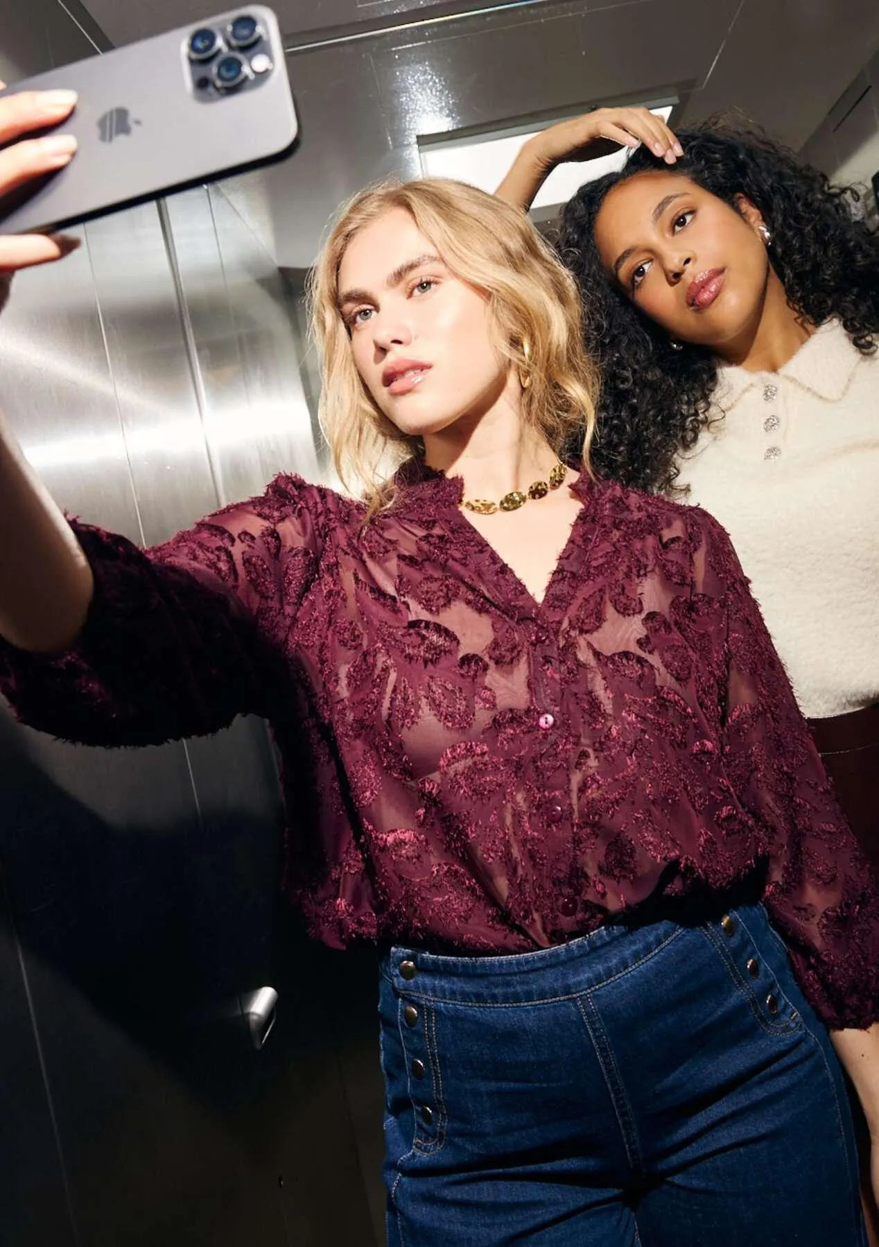 Sheer textured shirt