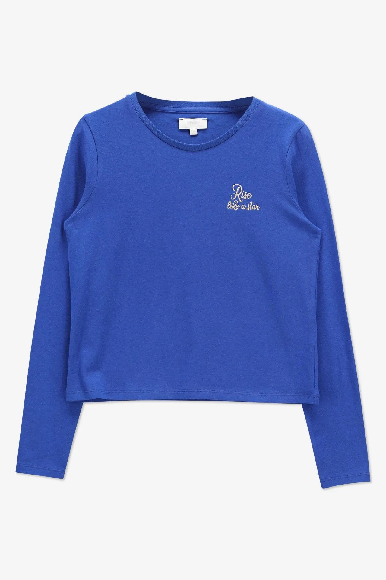 Blauwe T-shirt 'Rise like a star'