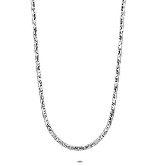 Halsketting in edelstaal, gevlochten ontwerp