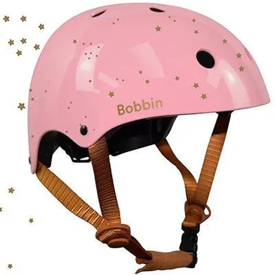 Bobbin Helm starling (small/medium) - blossom pink gold stars