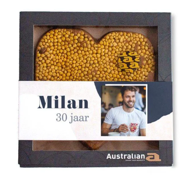 Australian Hart | Karamel-zeezout | Gefeliciteerd met eigen foto & tekst