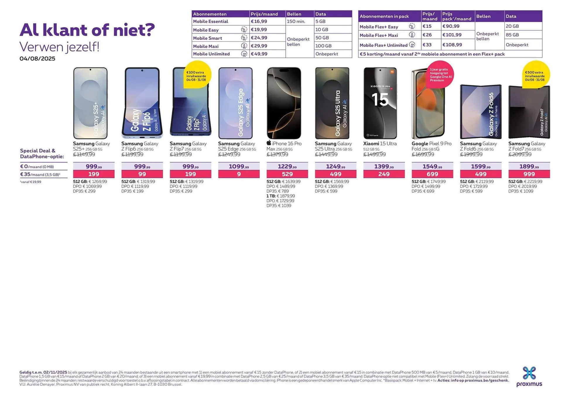 Proximus folder van 4 augustus tot 2 november 2025 - folder pagina 3