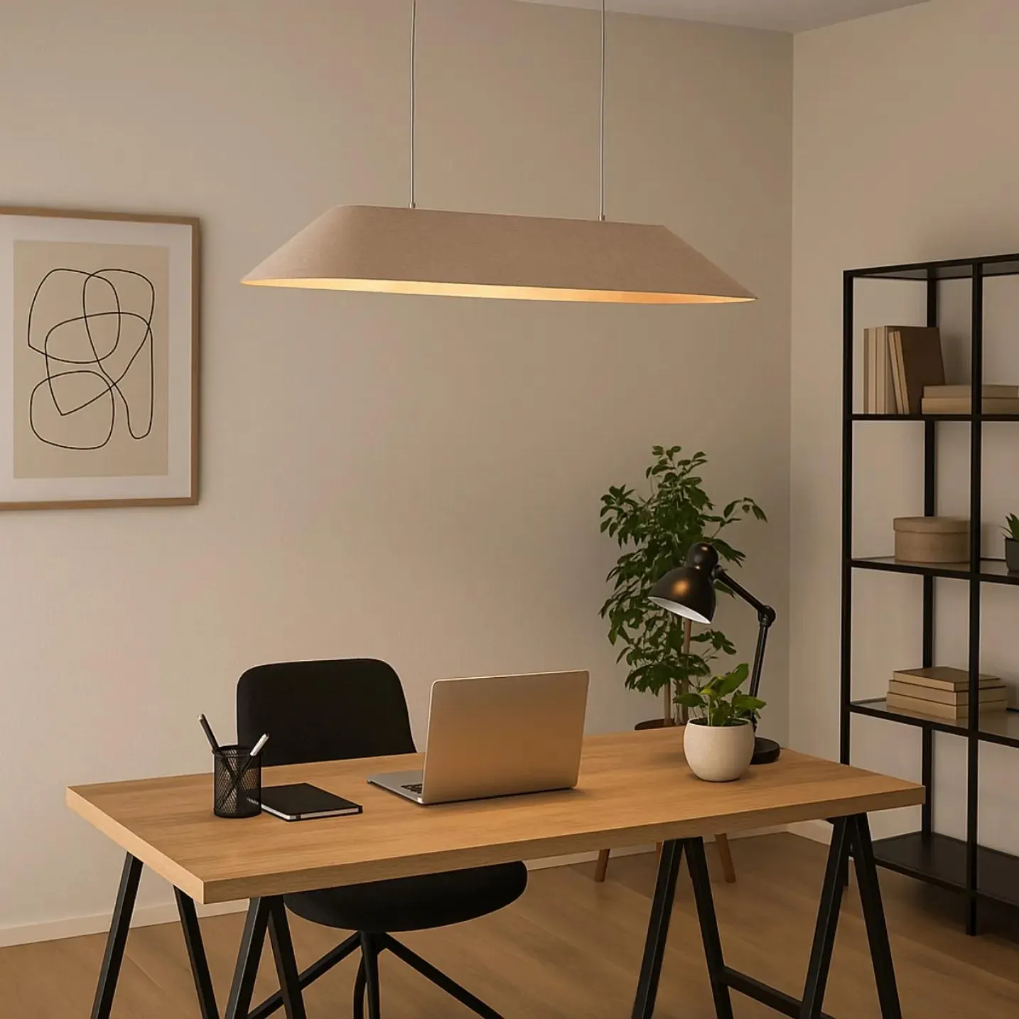 Moderne hanglamp beige incl. LED 3-staps dimbaar - Dani
