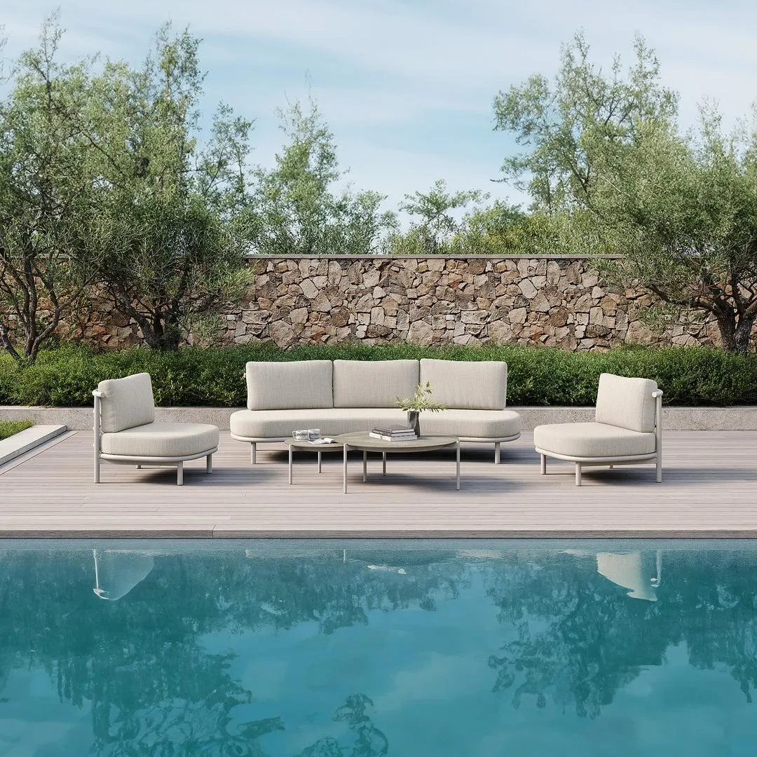 Organo loungeset in beige aluminium en all-weather kussens