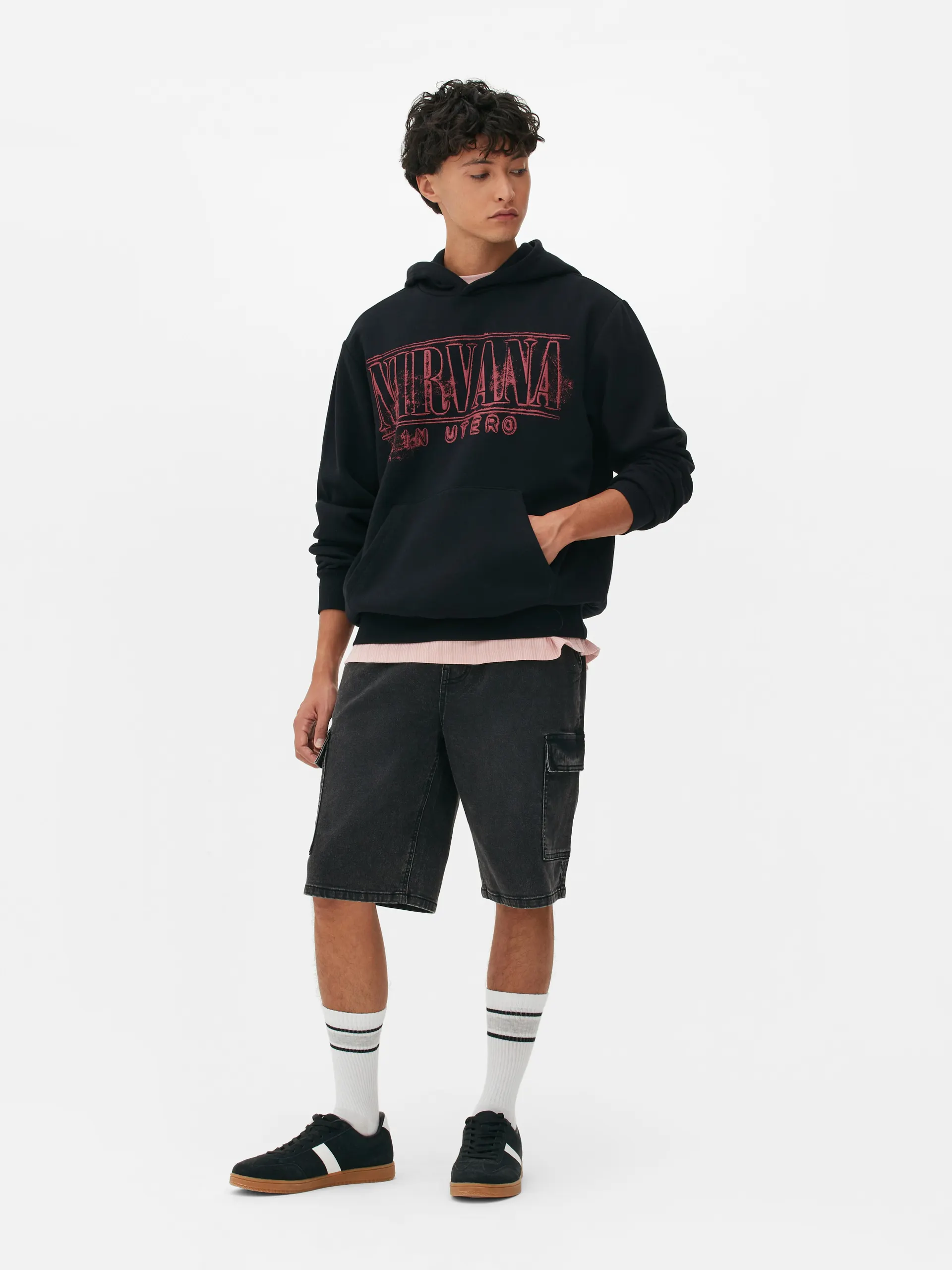 Mikina s kapucí a potiskem Nirvana