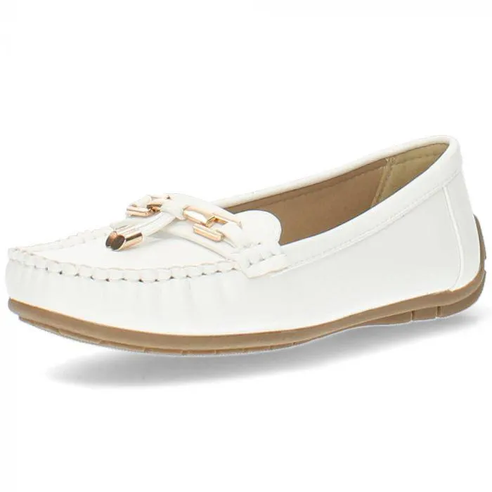 Witte mocassins