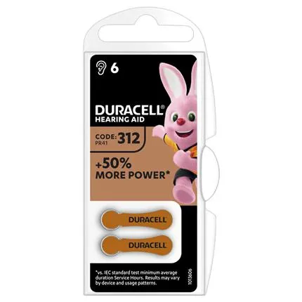 Duracell 312 Knoopcel Zinc Air Bruin