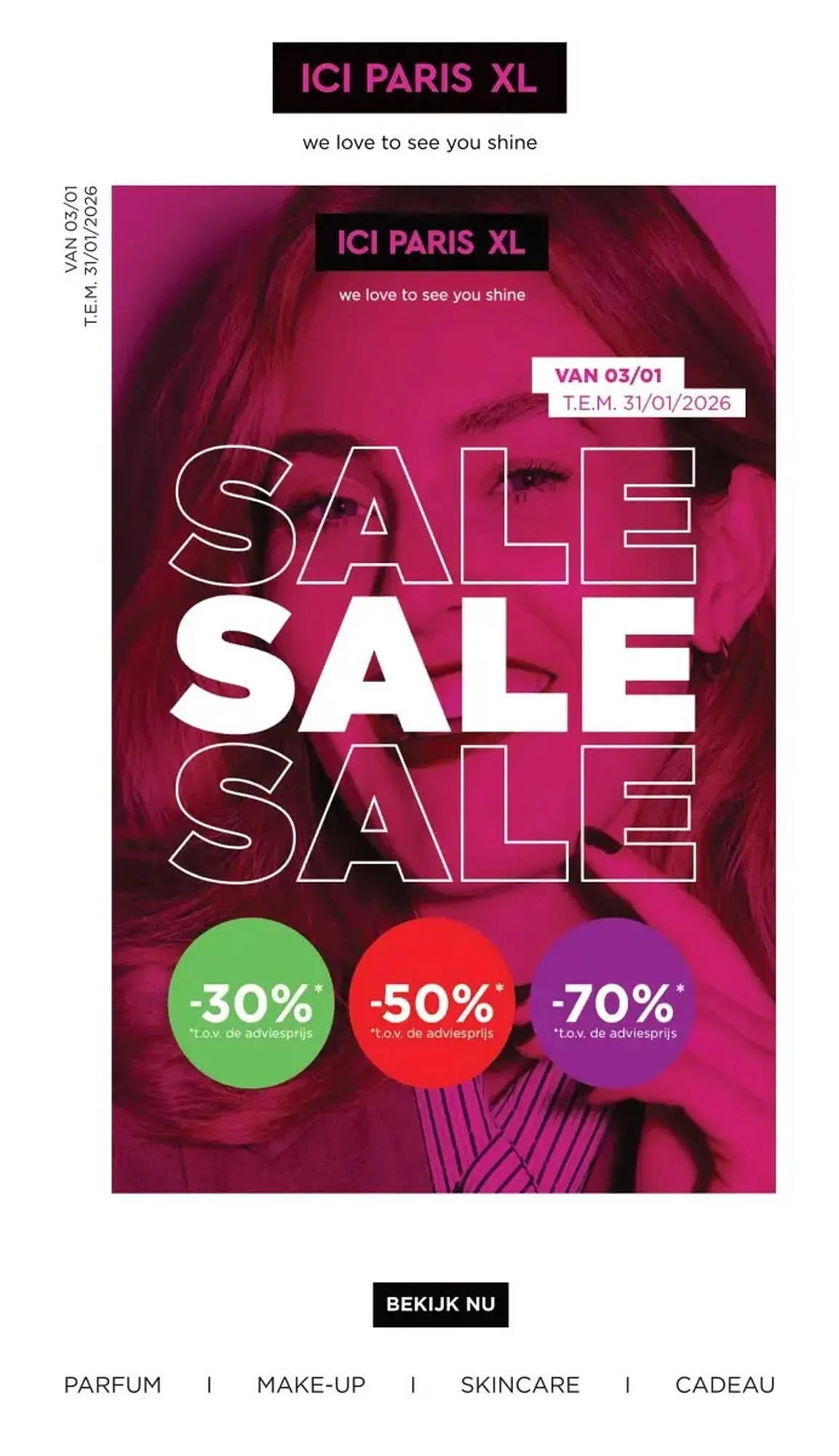ICI PARIS XL folder van 3 januari tot 31 januari 2026 - folder pagina 1