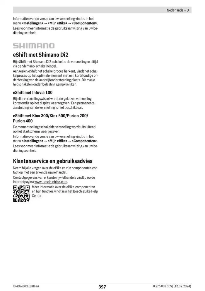 Electric Bike Manual van 12 februari tot 12 augustus 2025 - folder pagina 397