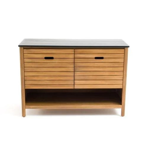 Meuble sous vasque Saturne, acacia, L120 cm