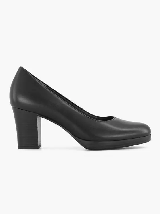 Zwarte leren pump