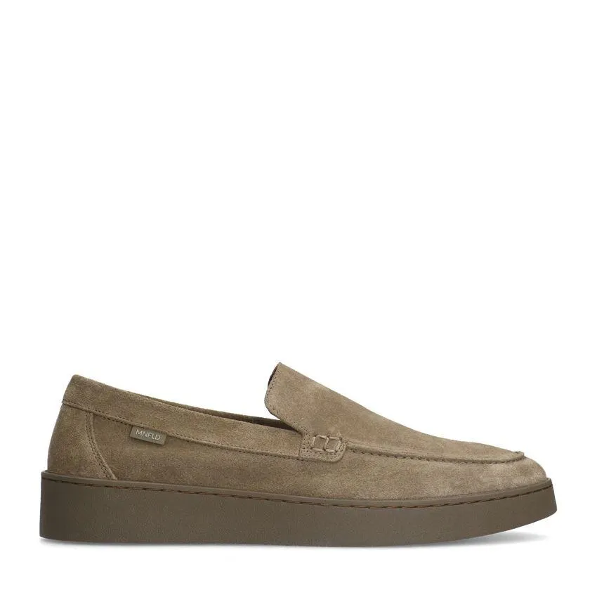 Taupe suède loafers