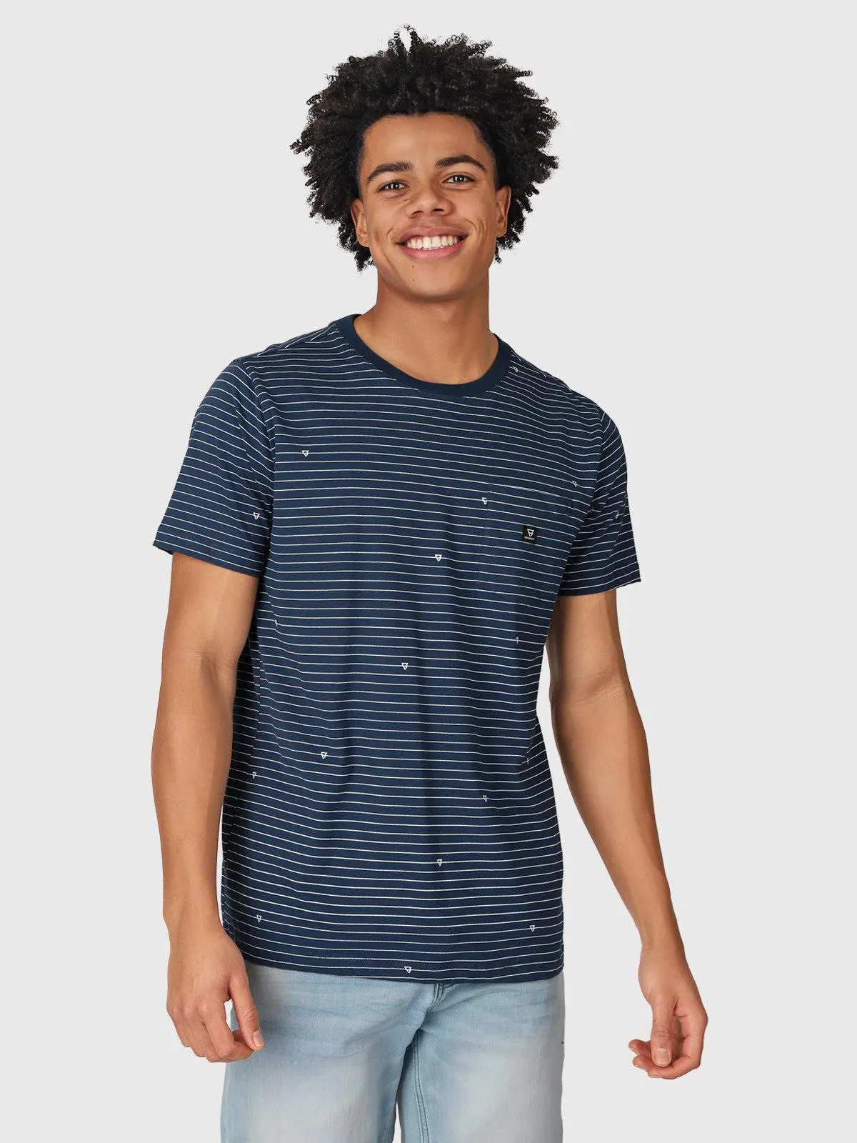 Axle-Stripe Men T-Shirt | Blue