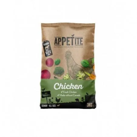 Appetite Croquettes sans céréales au poulet Pour Chien Sénior 3Kg