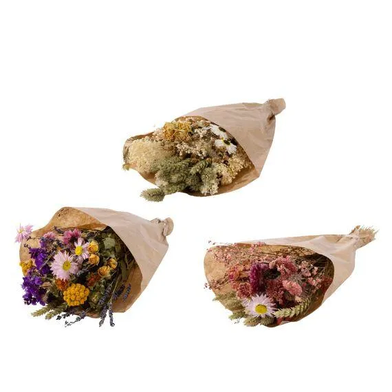 Boeket Op Stam Droogbloem Dia15.00-H35.00Cm 3 Assortiment Prijs Per Stuk