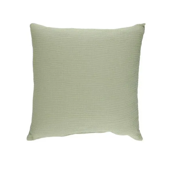 Mousseline kussen, bio-katoen, groen