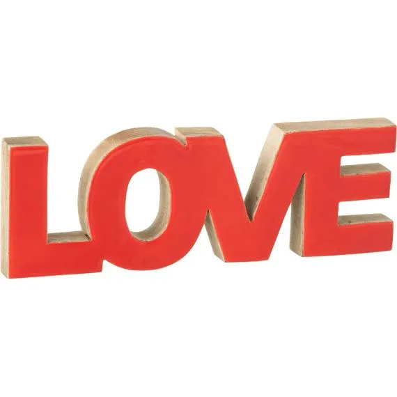 Letter Love Mangohout Rood S 21,5x2,5x7cm