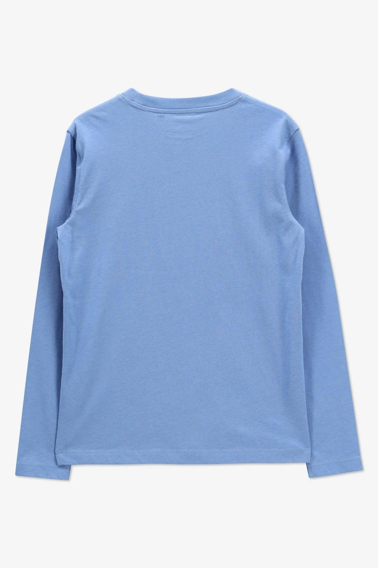 Blauw T-shirt met lange mouw en borstprint