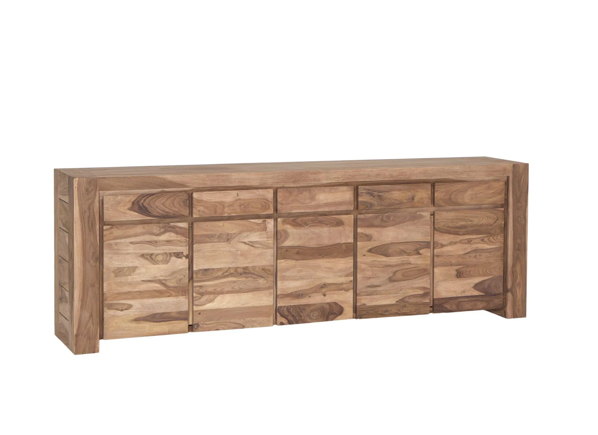 Dressoir Carbone 250cm - sheesham massief & decor - naturel
