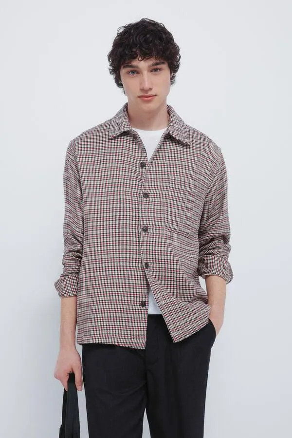 Sobrecamisa cuadro inglesado overshirt
