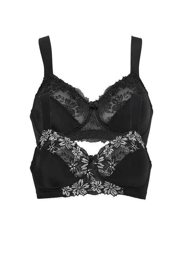 Lot de 2 soutiens-gorge sans armatures à bretelles rembourrées