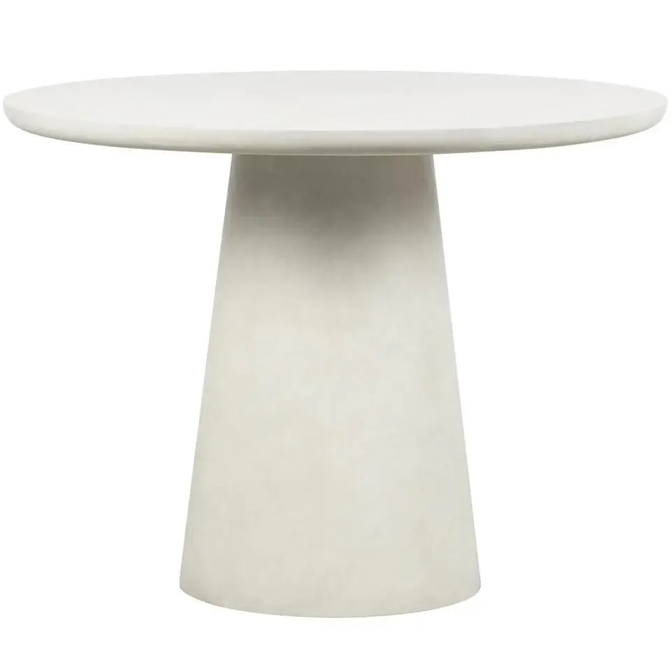 WOOOD Damon Ronde Eettafel - Betonlook - Wit - 76x100x10