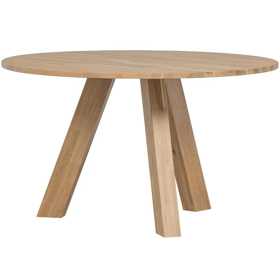 WOOOD Rhonda Eettafel - Rond - Eiken - Naturel - 77x129x129