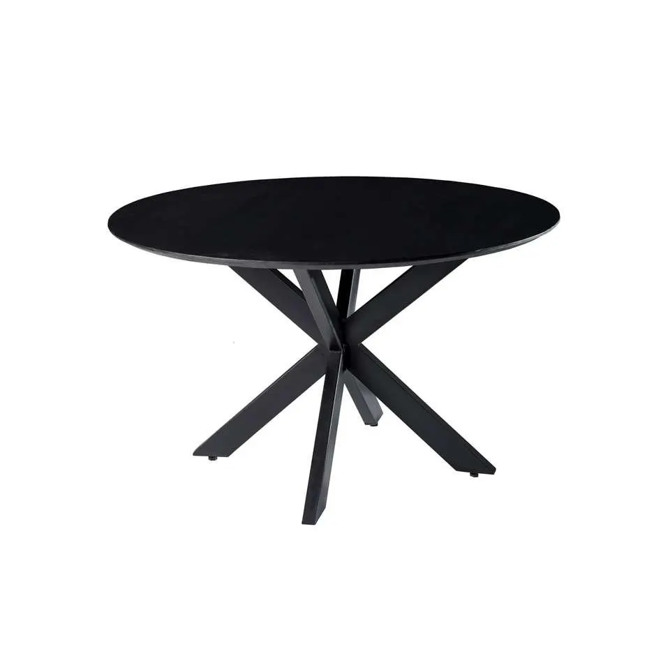Livingfurn - Ronde Eetkamertafel Oslo Zwart - Acasiahout - 120 cm